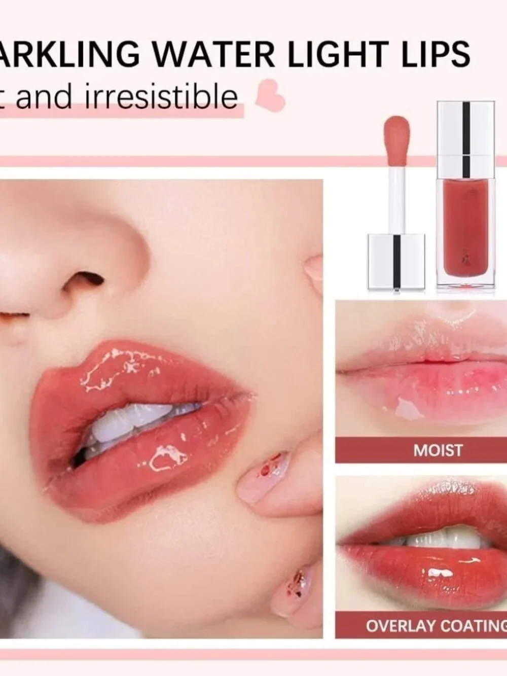 Shiny Cherry Hydrating Tinted Lip Oil Plumping Gloss Pink Tint Non Sticky Glossy
